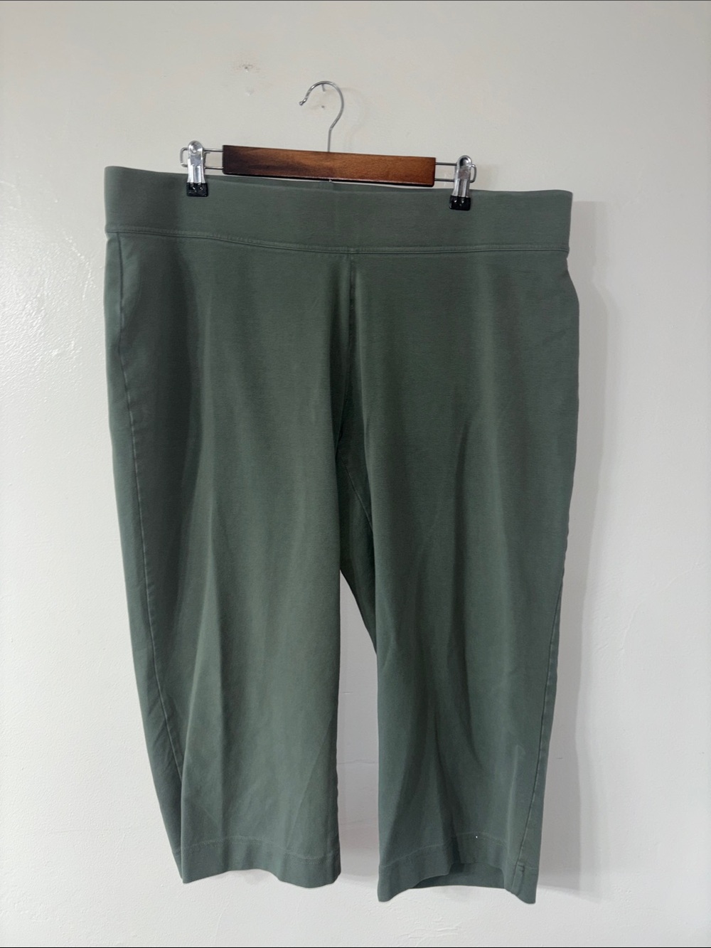 Lands’ End Sage Green Wide Leg Crop Pull-On Pants Stretchy Size 2X 20/22W